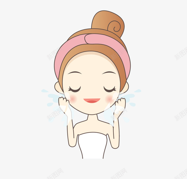 洗脸的女孩卡通图png免抠素材_88icon https://88icon.com 人物 保养 卡通 女孩 护肤 洗脸 简图 美容