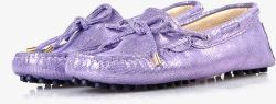紫色春天女孩豆豆鞋素材