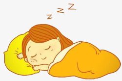 睡觉的卡通小美女素材