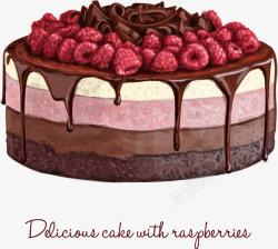 巧克力圆形蛋糕手绘蛋糕高清图片