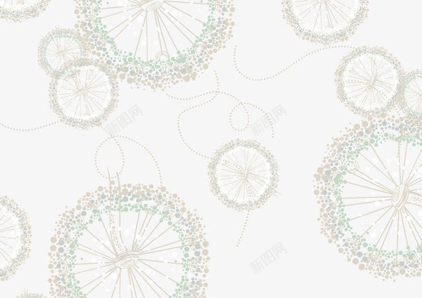 蒲公英png免抠素材_88icon https://88icon.com 可爱 淡雅底纹 矢量背景 蒲公英
