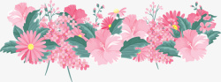 美丽粉红春天花丛矢量图素材