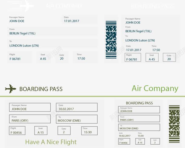 航空公司登机牌模板png免抠素材_88icon https://88icon.com 机票模板 登机牌 航空 航空公司