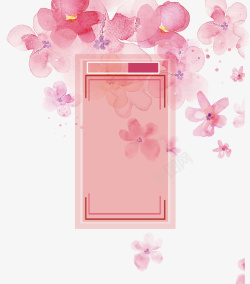 粉红色浪漫樱花背景方框素材