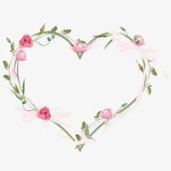 粉色玫瑰花朵背景图片爱心边框高清图片