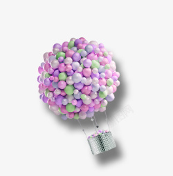 紫色唯美气球装饰图案素材