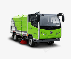 清洁绿色实物绿皮保洁环卫车高清图片