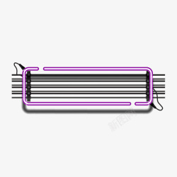 户外发光紫色霓虹灯管矢量图素材