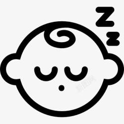 宝宝脸熟睡的婴儿图标高清图片