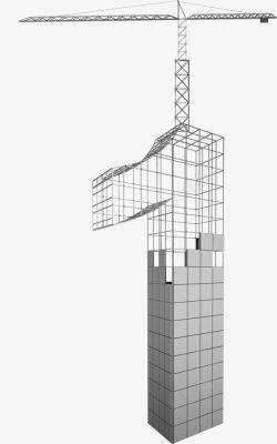 卡通数字上的塔吊素材