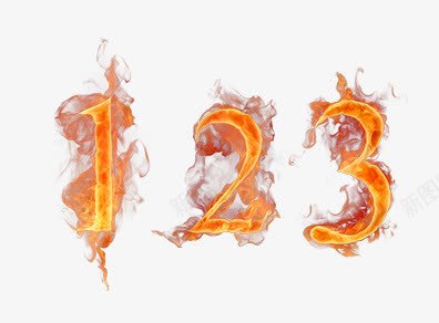 数字123艺术字png免抠素材_88icon https://88icon.com 数字123艺术字 火效果元素 火苗