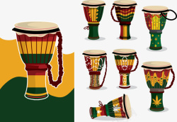 非洲鼓文化合集矢量图素材