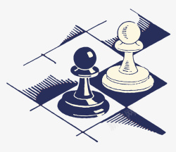 下棋PNG线条手绘棋子高清图片