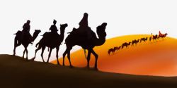 外汇贸易之路沙漠骆驼丝路商队高清图片