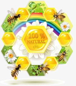 蜜蜂和蜂蜜标签素材