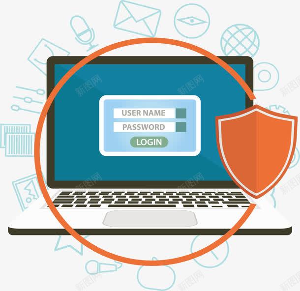 用户登陆界面png免抠素材_88icon https://88icon.com 互联网 安全保障 电脑 登陆界面