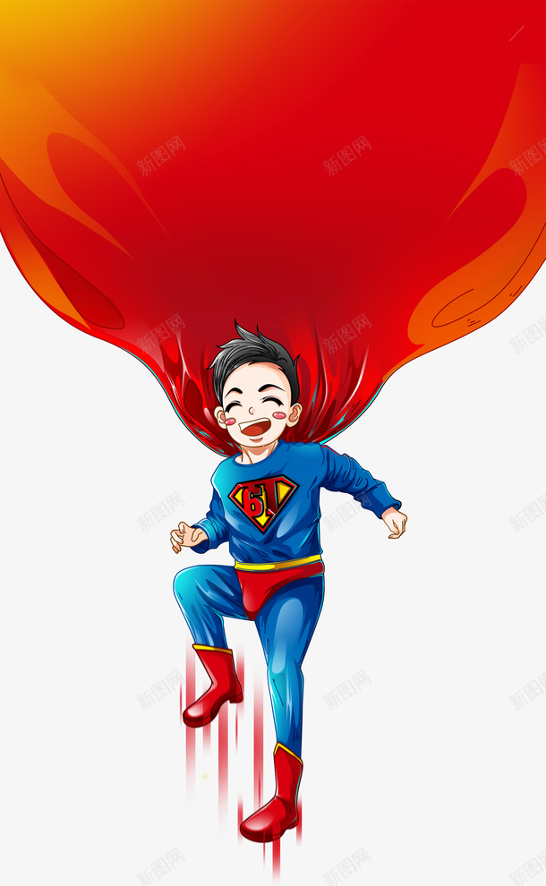 卡通手绘彩色超人男孩png免抠素材_88icon https://88icon.com 卡通 少年 彩色 微笑 手绘 正义 男孩 英雄 超人