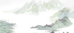 山水画中国风网站展板素材