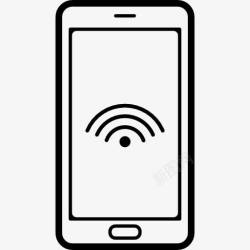 大纲手机外形与WiFi连接登录屏幕图标高清图片