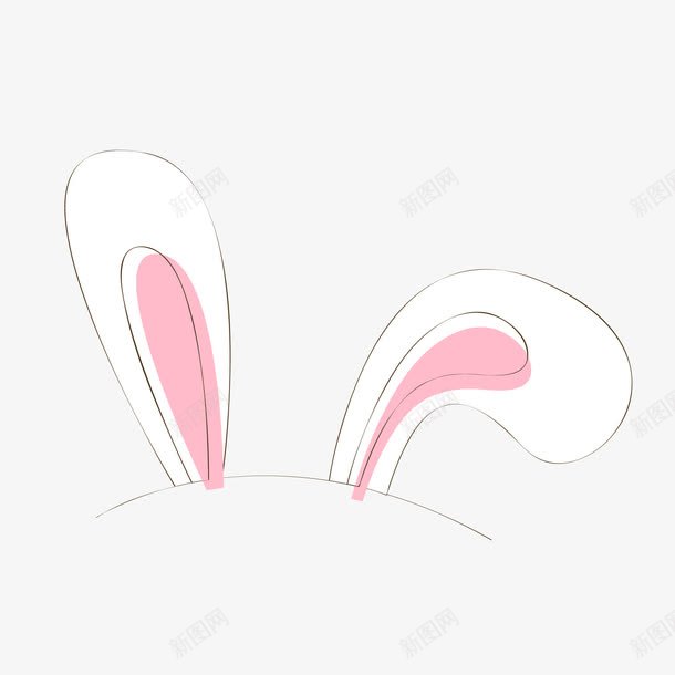 手绘可爱兔耳朵png免抠素材_88icon https://88icon.com 兔宝宝 兔年 兔耳朵 可爱 手绘