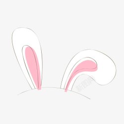 粉色兔耳朵手绘可爱兔耳朵高清图片