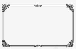 白色欧式黑线框中式边框高清图片
