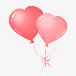 红色儿童衣服儿童节粉红色心形气球高清图片