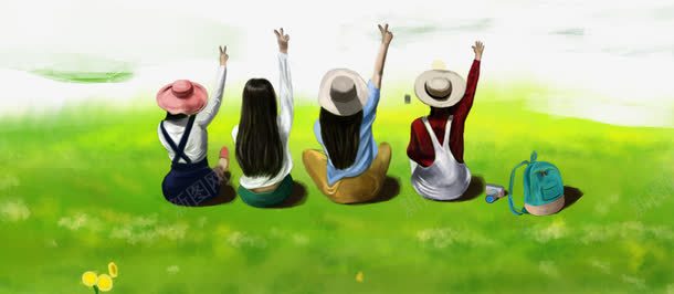 坐在草地上的女孩背影png免抠素材_88icon https://88icon.com 坐在草地上 大自然 女孩 旅游 旅行 背影 青春