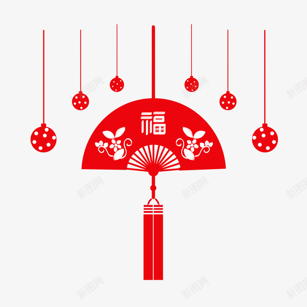 新春贺喜扇子福元素png免抠素材_88icon https://88icon.com 新年 新春 福 福字 福字符