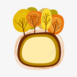 秋季树木边框矢量图素材