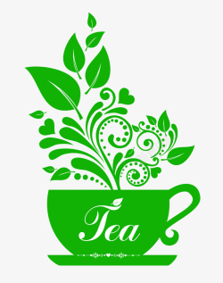 矢量茶叶边框绿色茶叶花纹矢量图高清图片