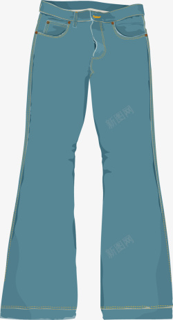 蓝色休闲长裤图素材