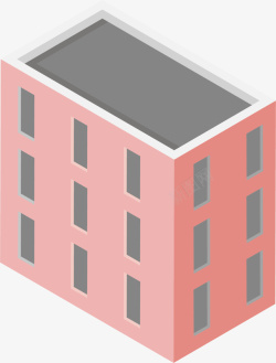 粉色建筑俯瞰图矢量图素材