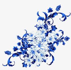 蓝色诱惑青花瓷花纹高清图片