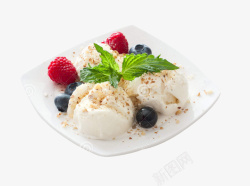 蓝莓冰淇淋草莓冰激凌高清图片