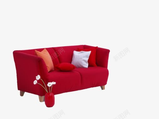 梅兰竹菊抱枕红色沙发图标图标