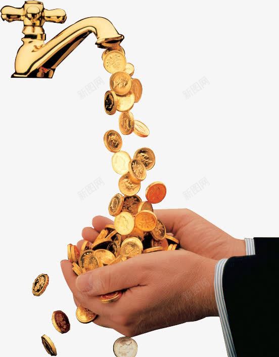 金币png免抠素材_88icon https://88icon.com 双手 水龙头 赚钱