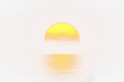 圆圆的橙色落日余晖太阳光高清图片