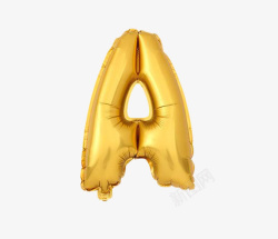 字母A热烈氛围金气球素材