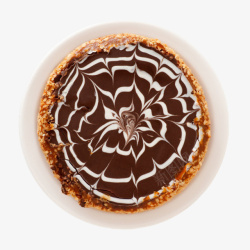 焙烤巧克力奶油花朵奶油蛋糕高清图片