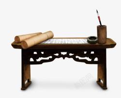 砚唯美中国风传统文化笔墨纸砚桌子高清图片