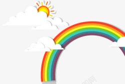 手绘彩虹兔雨后的天空高清图片