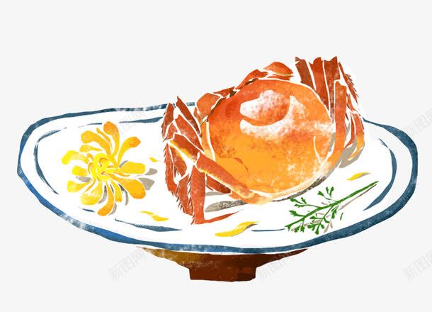 彩绘盘子里的大闸蟹png免抠素材_88icon https://88icon.com 大闸蟹 好吃的 手绘 海鲜 盘子 美味的 螃蟹