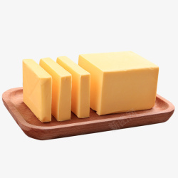 木质盘子里的黄油切块素材