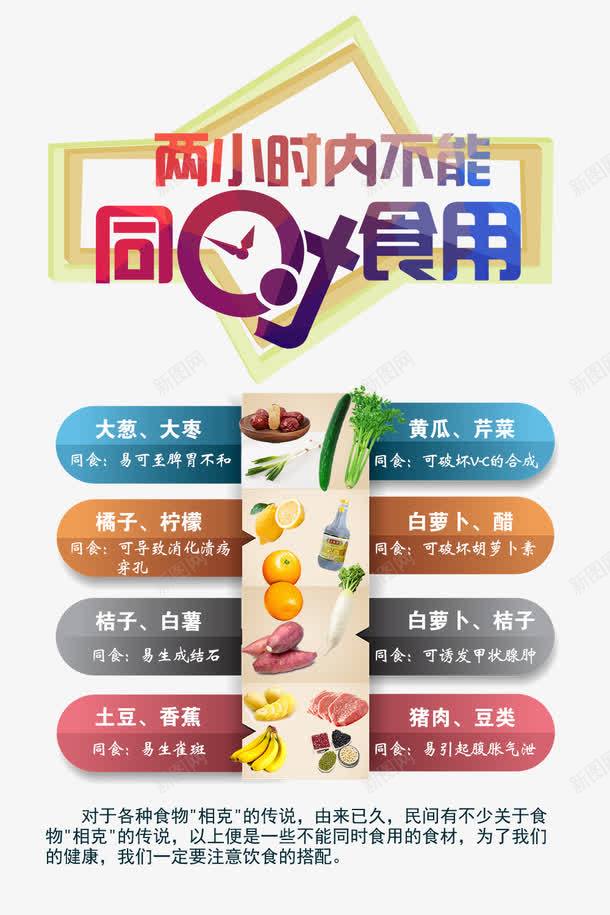 食物相克png免抠素材_88icon https://88icon.com 两小时内不能同时食用 食堂文化 食物相克免费下载 食物相克宣传海报 餐饮海报