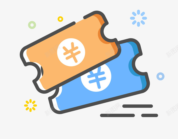 卡通优惠券图png免抠素材_88icon https://88icon.com 优惠券 卡通 折扣券 插图 现金符号 购物券