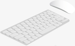 白色的无线键盘鼠标素材