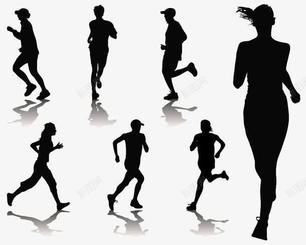 跑步健身的人物剪影png免抠素材_88icon https://88icon.com 人物剪影 健身 小黑人跑步 跑步 跑步影子 运动员影子