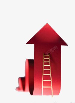 红色的梯子红色箭头和梯子高清图片