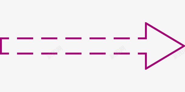 紫色商务虚线箭头标识图标图标